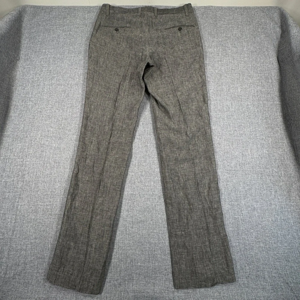 H&M Linen Pants Mens 33x34 Grey Straight Leg Breathable Coastal Summer Casual
